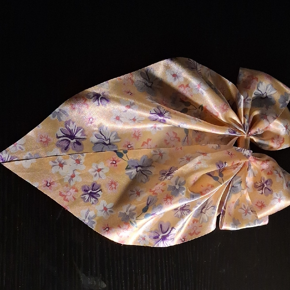 Charming Floral Hair Bow in Yellow and Purple